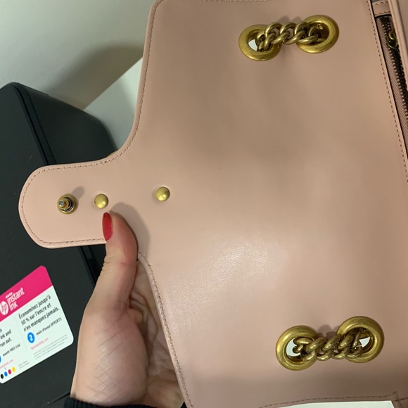 Pale Pink Gucci Marmont Small Matelasse Bag - Picture 7 of 7